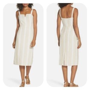 First Monday Peekabo Stripe Midi Dress Sz. S NWT